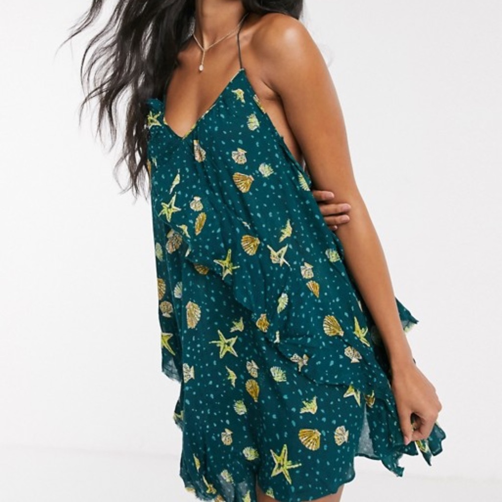 Free People Sunlit Printed Seashell Mini Dress